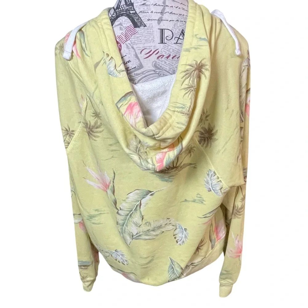 Billabong Yellow Pink Long Sleeve Hooded Sweatshirt - Picture 4 of 9